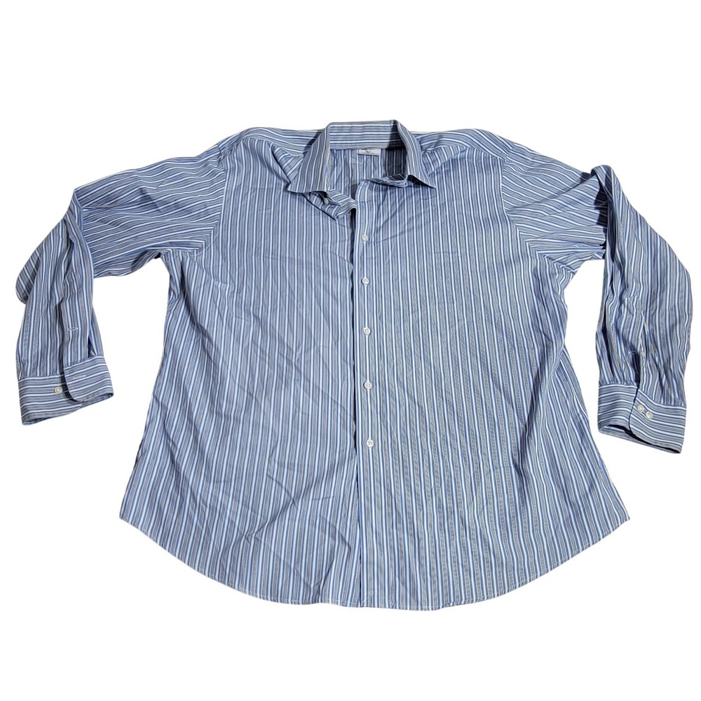 Polo Ralph Lauren Regent Custom Fit Striped Shirt Blue White‎ Yellow 17.5 34/35